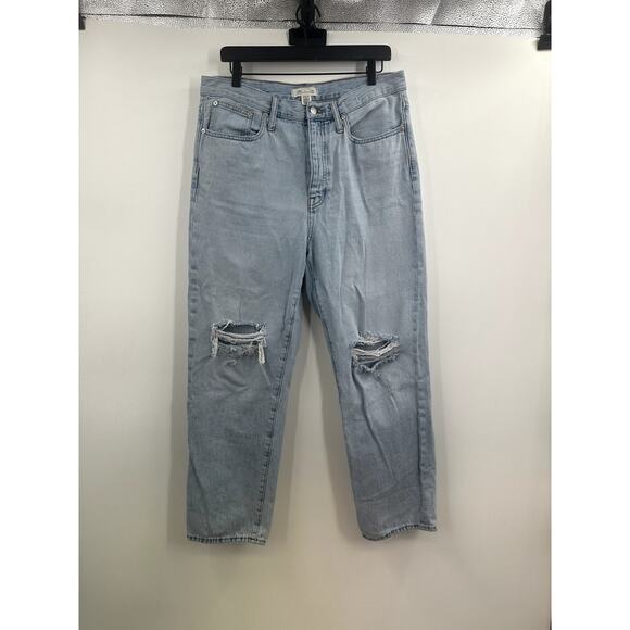 Madewell Light Wash Distressed The Dad Jean Size 29 - Picture 1 of 7